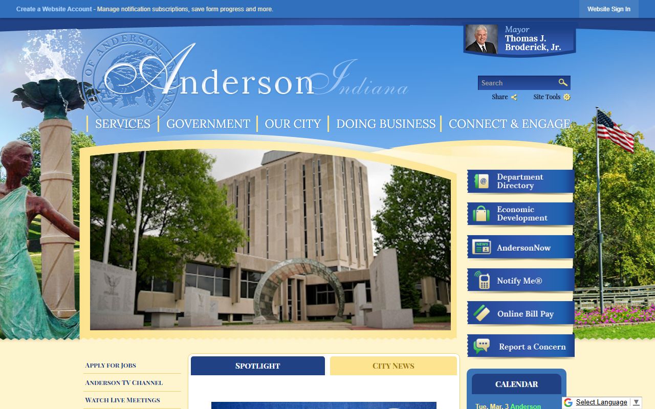 Anderson Indiana city website for dissolution of marriage resources