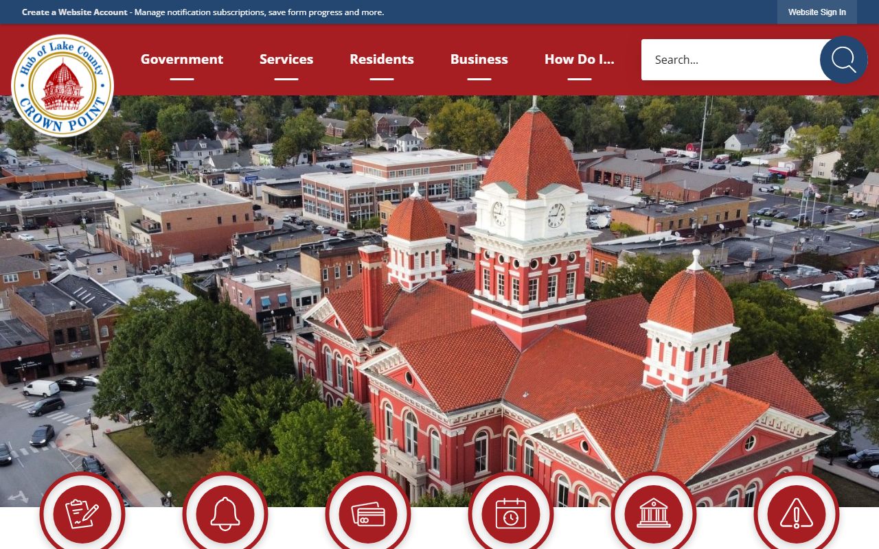 Crown Point Indiana city website for dissolution of marriage resources