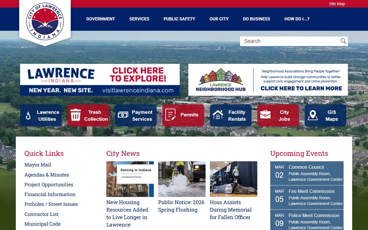 Lawrence Indiana city website for dissolution of marriage resources