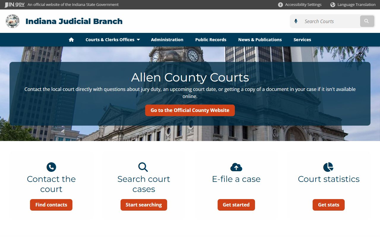 allen county clerk court records page for allen county dissolution of marriage