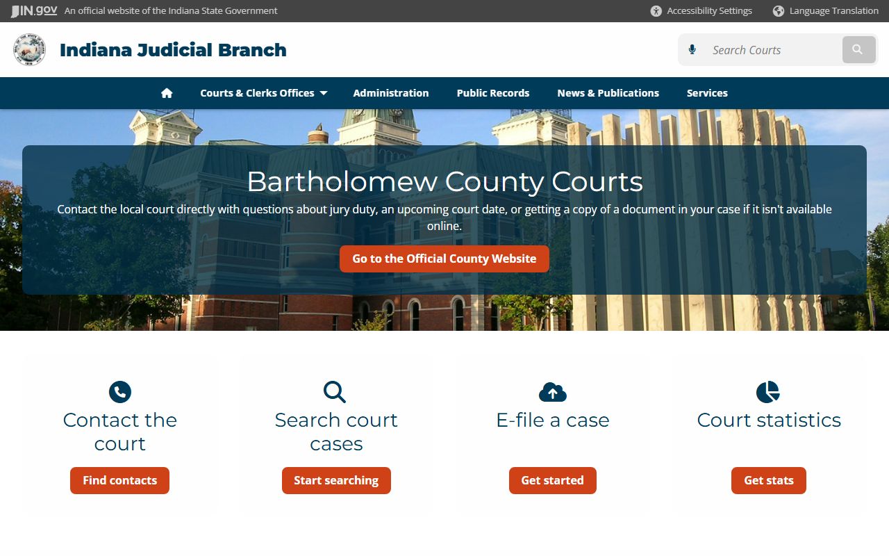 bartholomew county clerk court records page for bartholomew county dissolution of marriage