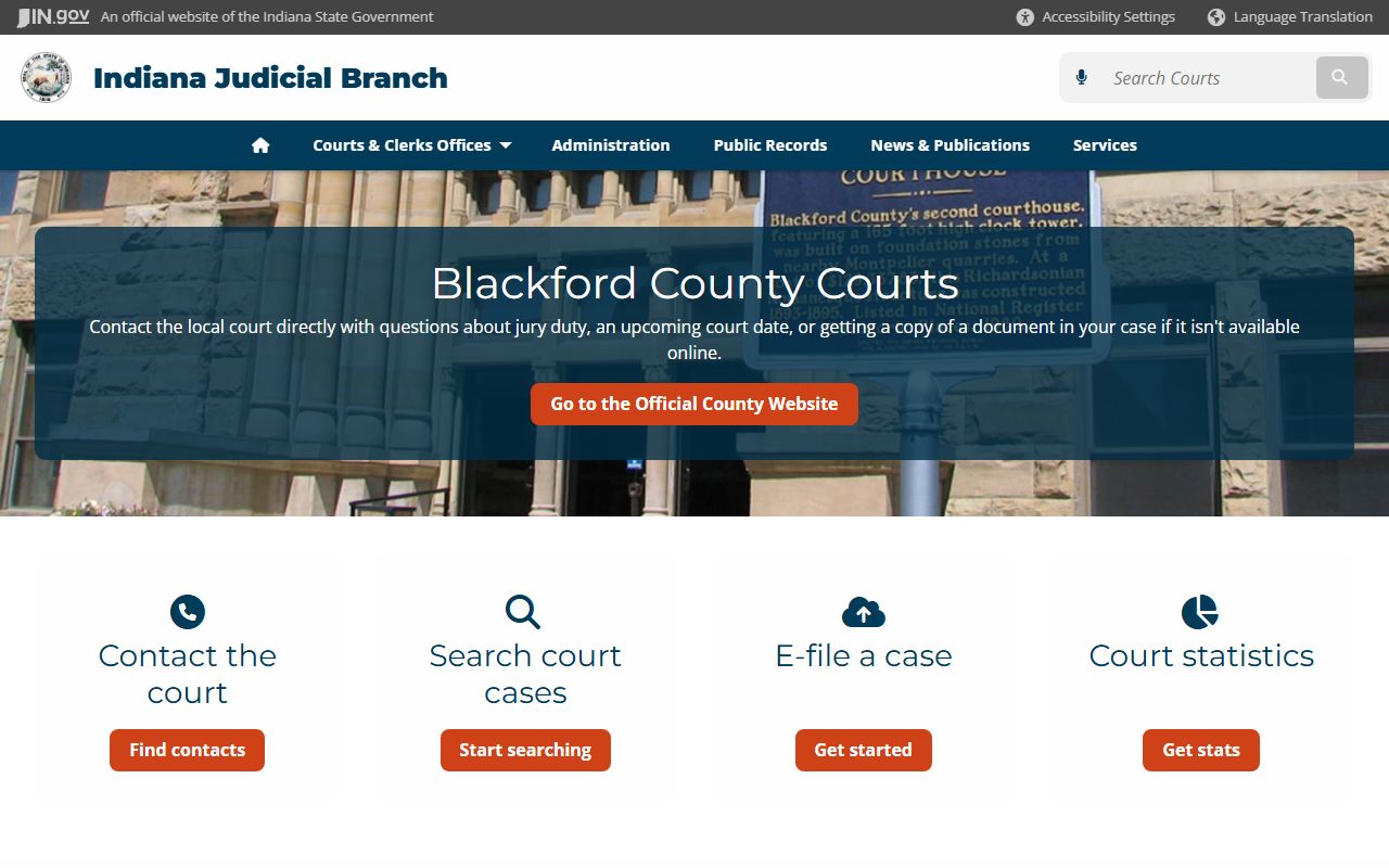 Blackford County dissolution of marriage court records directory