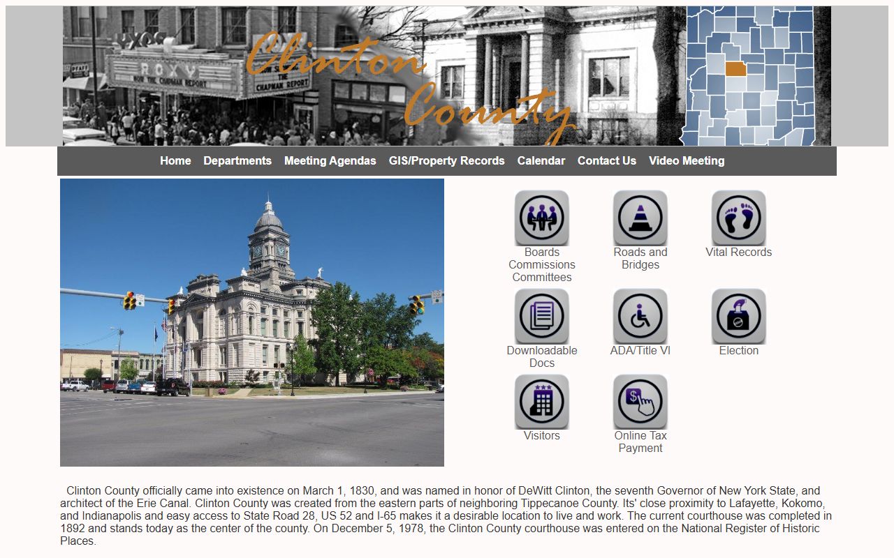 Clinton County government website for dissolution of marriage resources