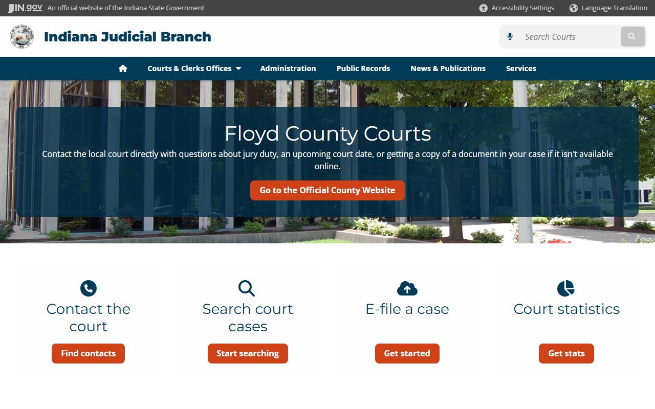 floyd county court records page for dissolution of marriage case information