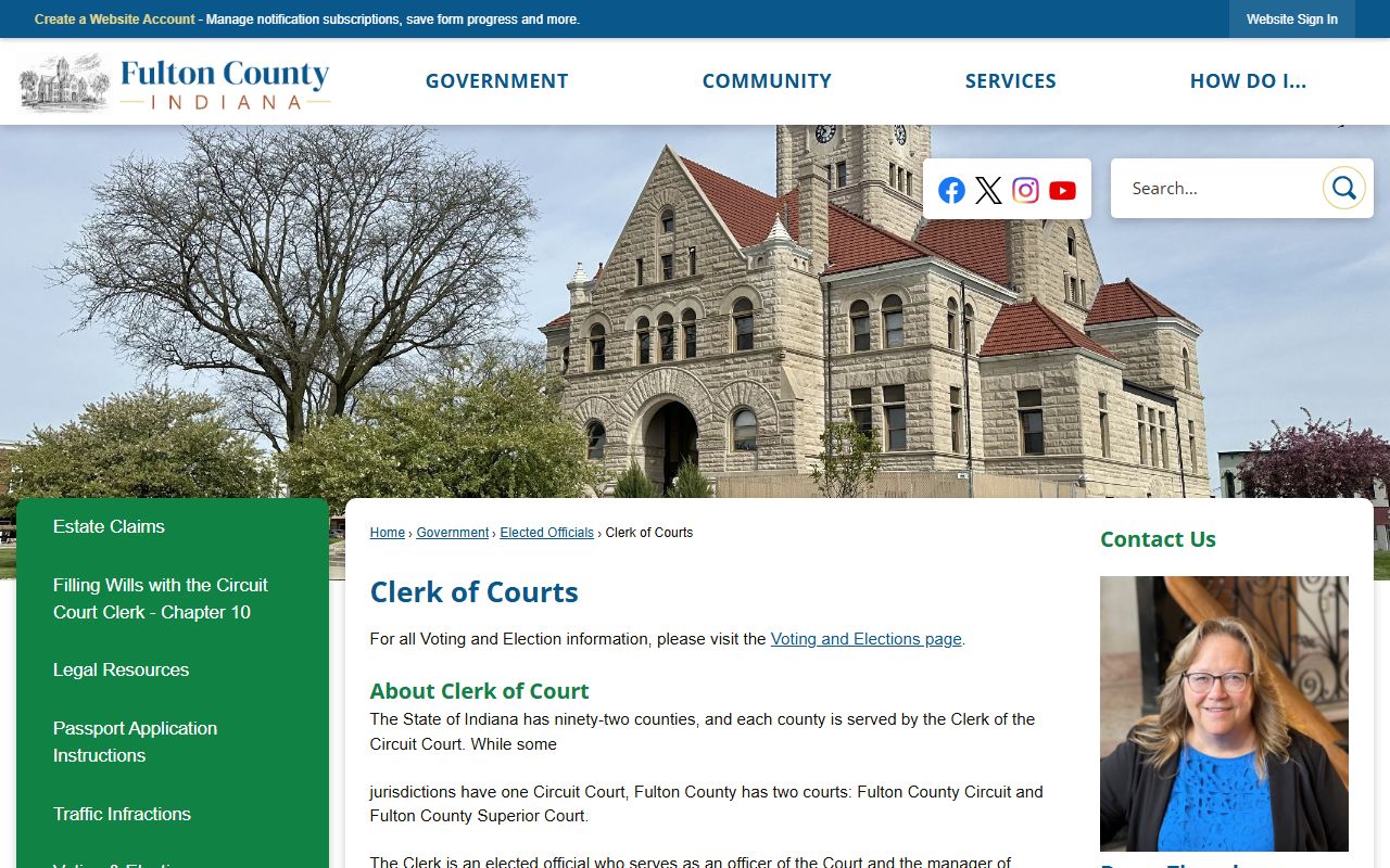 Fulton County clerk of courts office page for dissolution of marriage in Rochester
