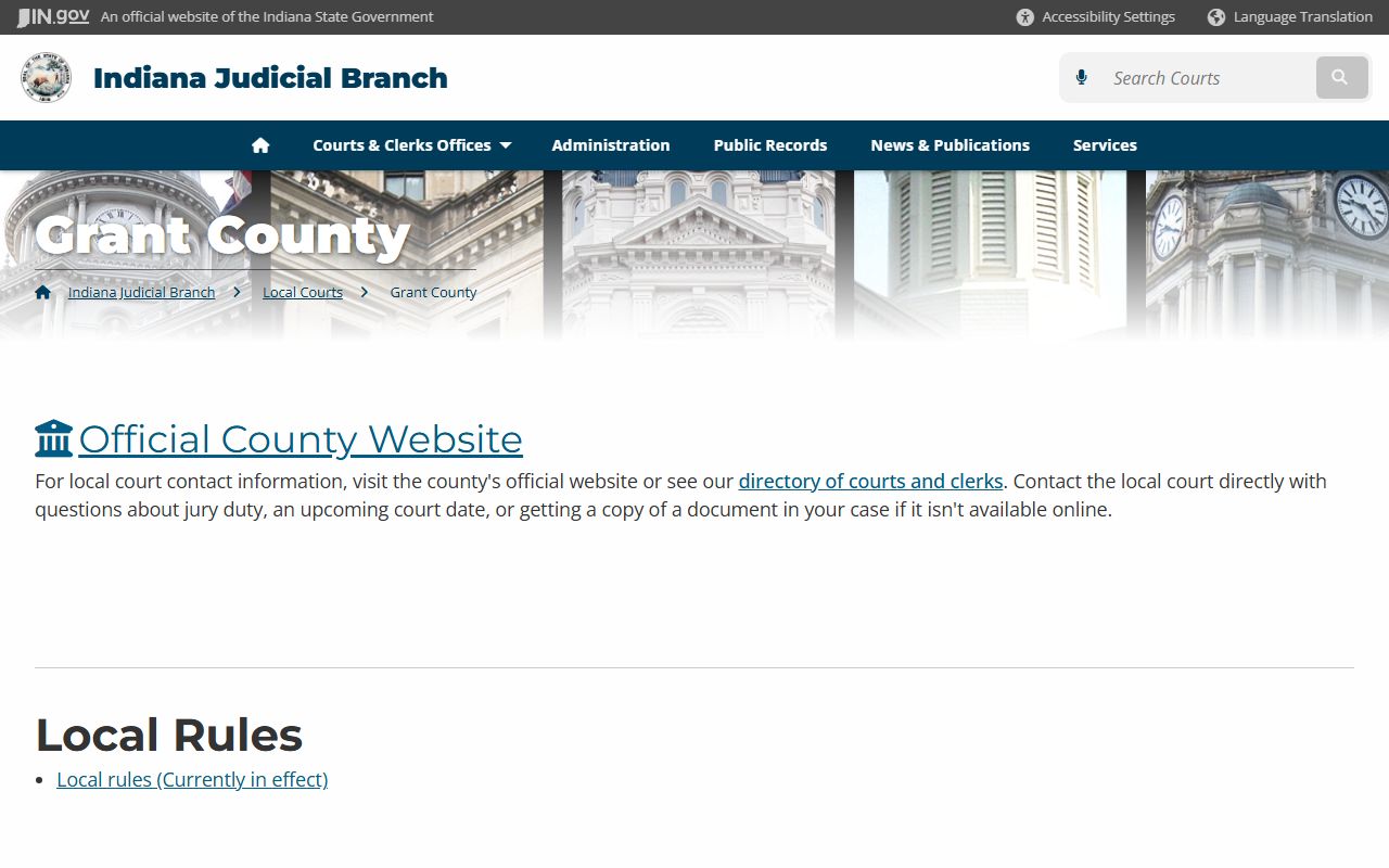Grant County court records dissolution of marriage case information in Marion Indiana
