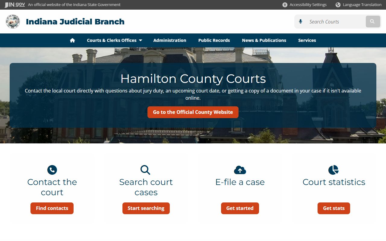 Hamilton County court records dissolution of marriage case filings in Noblesville Indiana