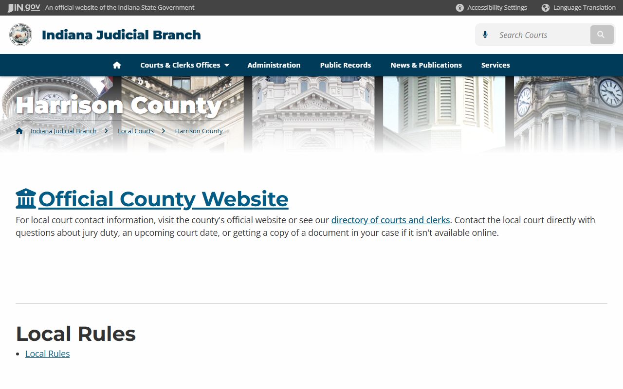 harrison county court records page for dissolution of marriage cases