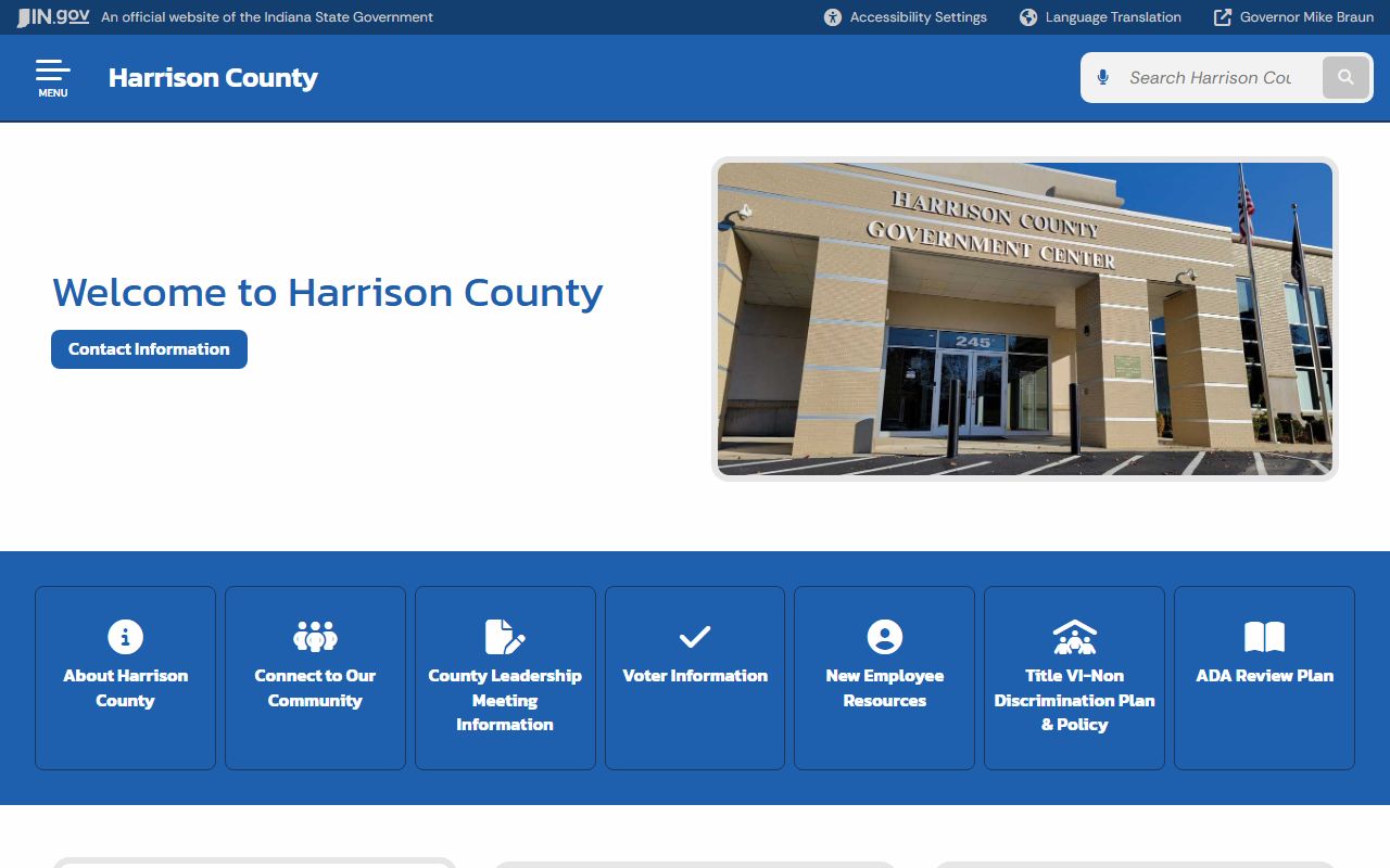 harrison county website with clerk office resources for dissolution of marriage