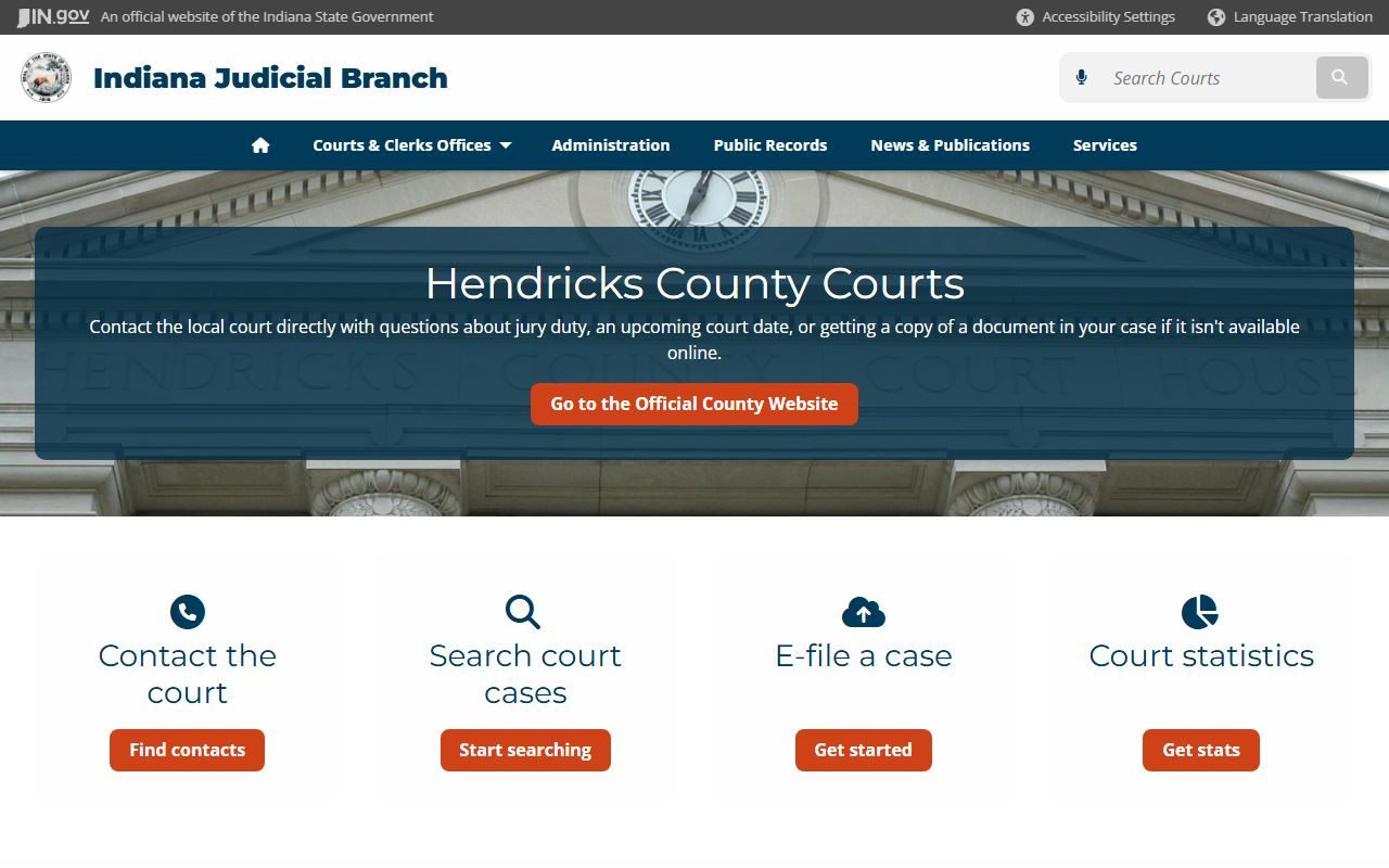 hendricks county court records page for dissolution of marriage cases