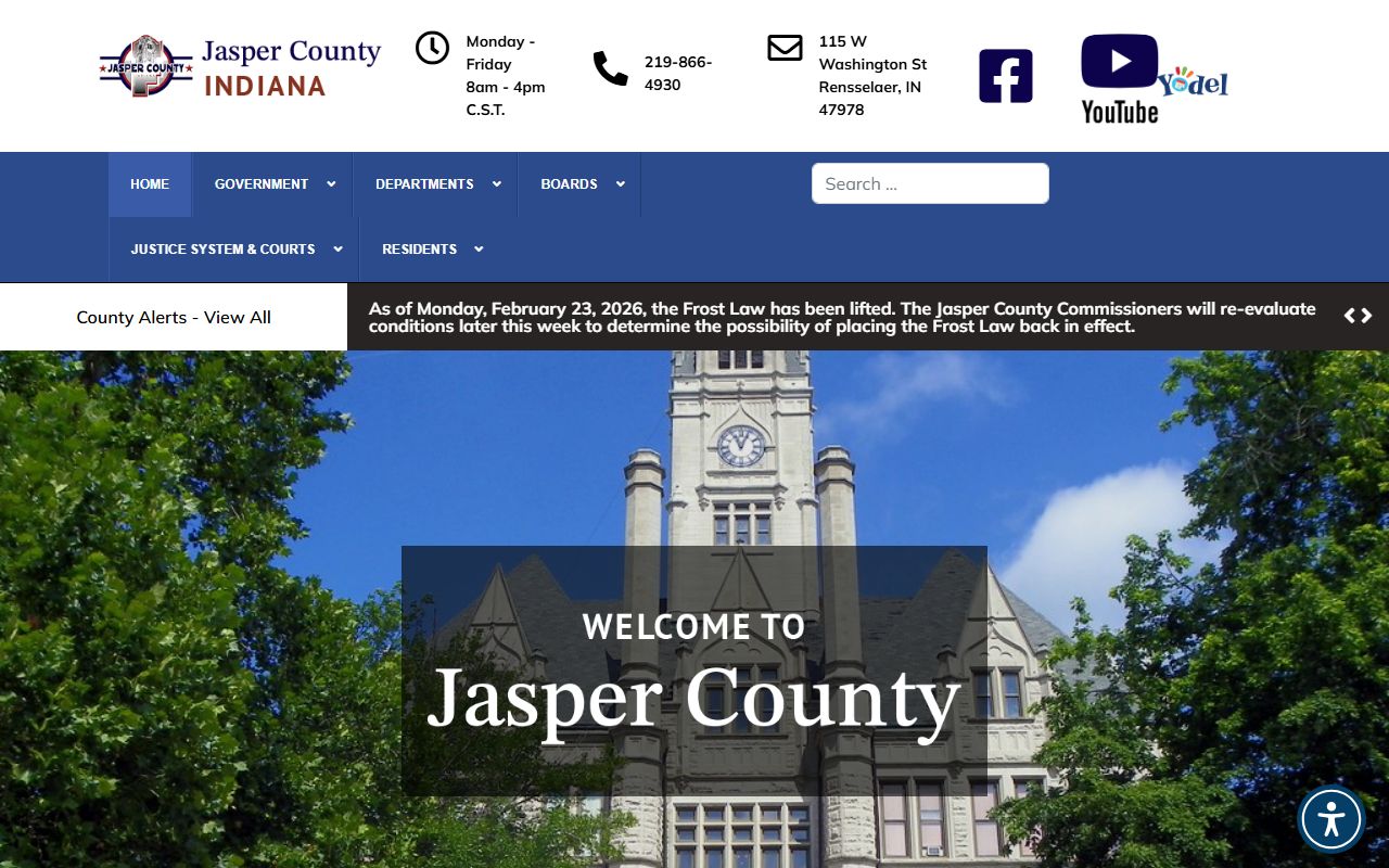 Jasper County dissolution of marriage clerk office resources at county government website