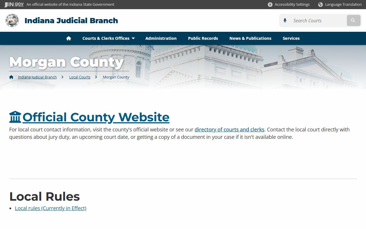 Morgan County court records for dissolution of marriage
