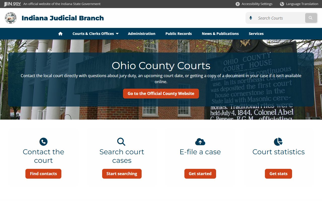 Ohio County court records for dissolution of marriage