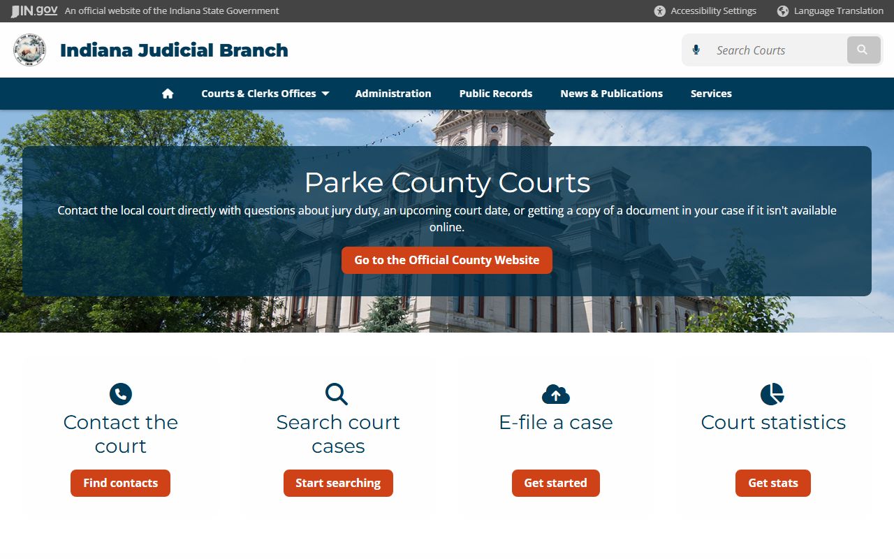 Parke County court records for dissolution of marriage