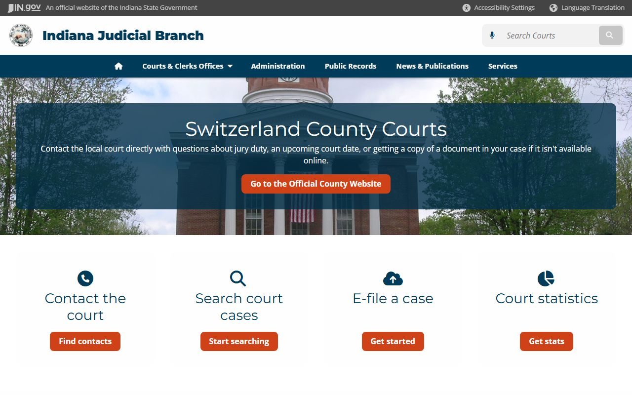 Switzerland County court records for dissolution of marriage