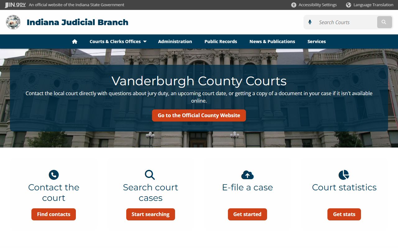 Vanderburgh County court records for dissolution of marriage